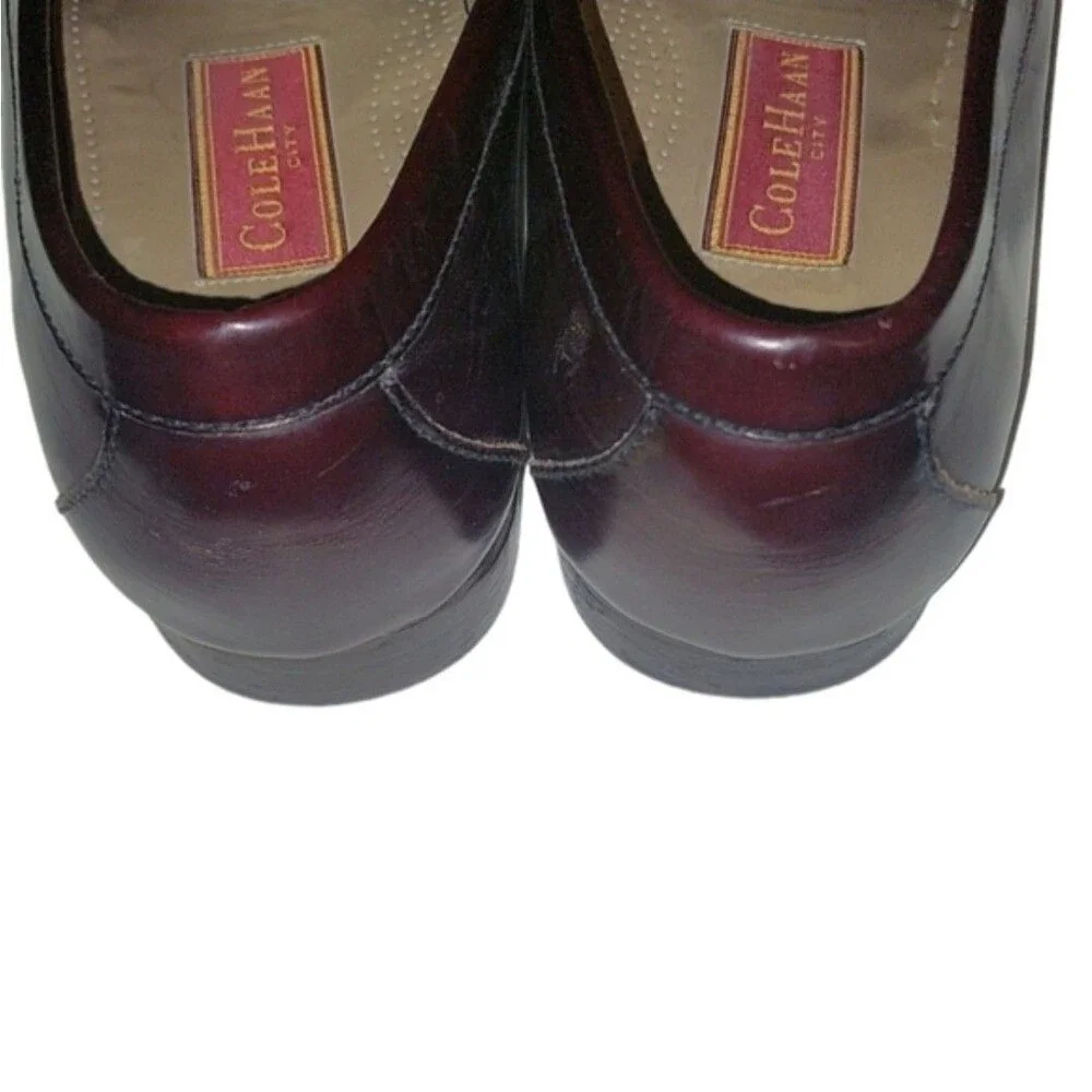 Men's Size 10 Cole Haan Kiltie Tasseled Brown Patent Leather Loafers